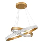 kelvo® DIAMOND KLV-101-0236 Κρεμαστό Φωτιστικό Οροφής LED 75W 7500lm 360° AC 220-240V IP20 Ρυθμιζόμενο Λευκό CCT με Χειριστήριο από 2700K έως 6000K Dimmable - Lumileds SMD Chip - Χρυσό Πλατίνα - Μ60 x Π60 x Υ40cm - 3 Χρόνια Εγγύηση - Image 6