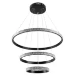 kelvo® DIAMOND KLV-101-0237 Κρεμαστό Φωτιστικό Οροφής LED 100W 10000lm 180° AC 220-240V IP20 Ρυθμιζόμενο Λευκό CCT με Χειριστήριο από 2700K έως 6000K Dimmable - Lumileds SMD Chip - Μαύρο Ματ - Μ60 x Π60 x Υ60cm - 3 Χρόνια Εγγύηση - Image 3