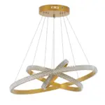 kelvo® DIAMOND KLV-101-0238 Κρεμαστό Φωτιστικό Οροφής LED 100W 10000lm 180° AC 220-240V IP20 Ρυθμιζόμενο Λευκό CCT με Χειριστήριο από 2700K έως 6000K Dimmable - Lumileds SMD Chip - Χρυσό Πλατίνα - Μ60 x Π60 x Υ60cm - 3 Χρόνια Εγγύηση - Image 6