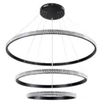 kelvo® DIAMOND KLV-101-0239 Κρεμαστό Φωτιστικό Οροφής LED 120W 12000lm 180° AC 220-240V IP20 Ρυθμιζόμενο Λευκό CCT με Χειριστήριο από 2700K έως 6000K Dimmable - Lumileds SMD Chip - Μαύρο Ματ - Μ80 x Π80 x Υ80cm - 3 Χρόνια Εγγύηση - Image 3
