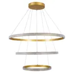kelvo® DIAMOND KLV-101-0240 Κρεμαστό Φωτιστικό Οροφής LED 120W 12000lm 180° AC 220-240V IP20 Ρυθμιζόμενο Λευκό CCT με Χειριστήριο από 2700K έως 6000K Dimmable - Lumileds SMD Chip - Χρυσό Πλατίνα - Μ80 x Π80 x Υ80cm - 3 Χρόνια Εγγύηση - Image 4