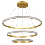 kelvo® DIAMOND KLV-101-0240-V2 Κρεμαστό Φωτιστικό Οροφής LED 120W 12000lm 180° AC 220-240V IP20 Ρυθμιζόμενο Λευκό CCT με Χειριστήριο από 2700K έως 6000K Dimmable - Lumileds SMD Chip - Χρυσό Πλατίνα - Μ80 x Π80 x Υ80cm - 3 Χρόνια Εγγύηση - Image 4