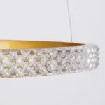 kelvo® DIAMOND KLV-101-0244 Κρεμαστό Φωτιστικό Οροφής LED 100W 10000lm 180° AC 220-240V IP20 Ρυθμιζόμενο Λευκό CCT με Χειριστήριο από 2700K έως 6000K Dimmable - Lumileds SMD Chip - Χρυσό Πλατίνα - Μ110 x Π110 x Υ60cm - 3 Χρόνια Εγγύηση - Image 6
