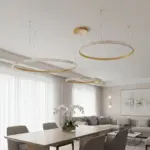 kelvo® DIAMOND KLV-101-0246 Κρεμαστό Φωτιστικό Οροφής LED 150W 15000lm 180° AC 220-240V IP20 Ρυθμιζόμενο Λευκό CCT με Χειριστήριο από 2700K έως 6000K Dimmable - Lumileds SMD Chip - Χρυσό Πλατίνα - Μ170 x Π170 x Υ60cm - 3 Χρόνια Εγγύηση - Image 2