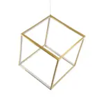 kelvo® KIBOO KLV-101-0262 Κρεμαστό Φωτιστικό Οροφής LED 36W 3600lm 360° AC 220-240V IP20 Ρυθμιζόμενο Λευκό CCT με Χειριστήριο από 2700K έως 6000K Dimmable - Lumileds SMD Chip - Χρυσό Πλατίνα - Μ40 x Π40 x Υ40cm - 3 Χρόνια Εγγύηση - Image 5