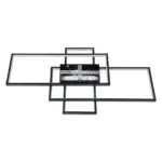 kelvo® QUADRA KLV-101-0293 Φωτιστικό Οροφής LED 100W 10000lm 120° AC 220-240V IP20 Ρυθμιζόμενο Λευκό CCT με Χειριστήριο από 2700K έως 6000K Dimmable - Lumileds SMD Chip - Μαύρο Ματ - Μ85 x Π45 x Υ9cm - 3 Χρόνια Εγγύηση - Image 6