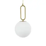 kelvo® BELLISSIMO KLV-101-0376 Κρεμαστό Φωτιστικό Οροφής για Λάμπα με Ντουί E27 AC 220-240V IP20 - Χρυσό Βούρτσας Πλατίνα & Λευκό - Μ20 x Π20 x Υ42cm - Image 4
