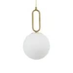 kelvo® BELLISSIMO KLV-101-0376 Κρεμαστό Φωτιστικό Οροφής για Λάμπα με Ντουί E27 AC 220-240V IP20 - Χρυσό Βούρτσας Πλατίνα & Λευκό - Μ20 x Π20 x Υ42cm - Image 5