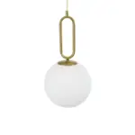 kelvo® BELLISSIMO KLV-101-0376 Κρεμαστό Φωτιστικό Οροφής για Λάμπα με Ντουί E27 AC 220-240V IP20 - Χρυσό Βούρτσας Πλατίνα & Λευκό - Μ20 x Π20 x Υ42cm - Image 6