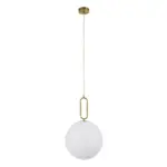 kelvo® BELLISSIMO KLV-101-0377 Κρεμαστό Φωτιστικό Οροφής για Λάμπα με Ντουί E27 AC 220-240V IP20 - Χρυσό Βούρτσας Πλατίνα & Λευκό - Μ30 x Π30 x Υ52cm - Image 3