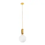kelvo® ESTETICO KLV-101-0382 Κρεμαστό Φωτιστικό Οροφής για Λάμπα με Ντουί E27 AC 220-240V IP20 - Χρυσό Βούρτσας Πλατίνα & Λευκό - Μ20 x Π20 x Υ38cm - Image 3