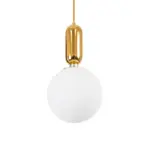 kelvo® ESTETICO KLV-101-0382 Κρεμαστό Φωτιστικό Οροφής για Λάμπα με Ντουί E27 AC 220-240V IP20 - Χρυσό Βούρτσας Πλατίνα & Λευκό - Μ20 x Π20 x Υ38cm - Image 5