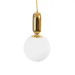 kelvo® ESTETICO KLV-101-0382 Κρεμαστό Φωτιστικό Οροφής για Λάμπα με Ντουί E27 AC 220-240V IP20 - Χρυσό Βούρτσας Πλατίνα & Λευκό - Μ20 x Π20 x Υ38cm - Image 6