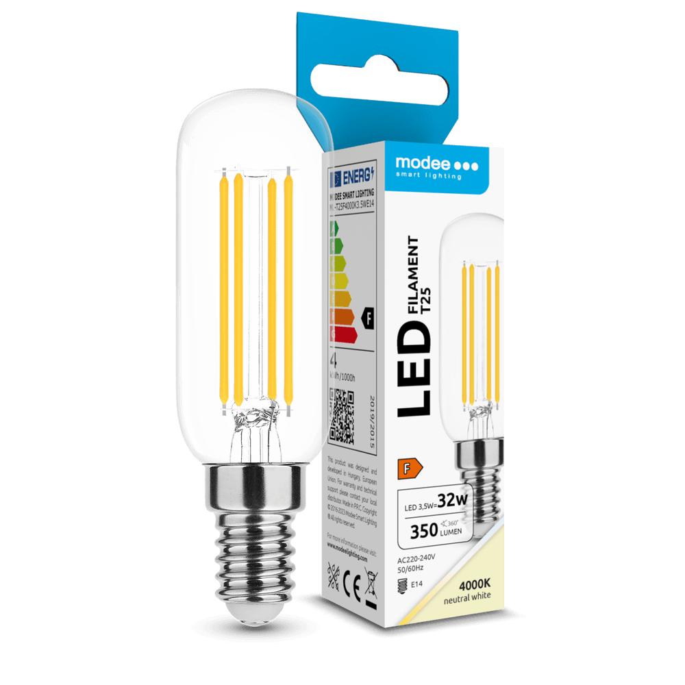 media-1708420583639 Modee LED Λαμπτήρας Filament T25 3.5W E14 4000K 350lm ERP - Image 1