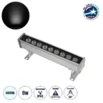 GLOBOSTAR® WASHERDAIA S-115502 Μπάρα Φωτισμού Wall Washer LED 9W 900lm 30° DC AC 220-240V Αδιάβροχο IP65 Ψυχρό Λευκό 6000K - Bridgelux SMD Chip - Ασημί - Μ26 x Π6 x Υ10.5cm - 3 Χρόνια Εγγύηση