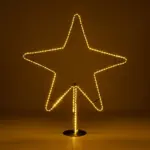 GLOBOSTAR® XMAS-STAR-BIG Χριστουγεννιάτικο Διακοσμητικό Φωτιστικό LED 19,5W 780lm 360° AC 220-240V Αδιάβροχο IP65 Θερμό Λευκό 2700K - Μαύρο & Διάφανο - M114 x Π25 x Υ132cm - 2 Χρόνια Εγγύηση - Image 3
