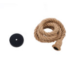 GLOBOSTAR® ROPE 01018 Boho Κρεμαστό Φωτιστικό Οροφής με Ντουί 1 x E27 AC 220-240V IP20 - Μπεζ - Μ3.5 x Π3.5 x Υ200cm - Image 6