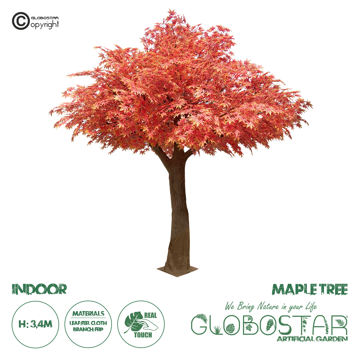 20162_1 GloboStar® Artificial Garden MAPLE TREE 20162 Τεχνητό Διακοσμητικό Δέντρο Σφένδαμος Υ340cm - Image 1