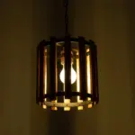 GLOBOSTAR® PRISMON 201-0061 Vintage Κρεμαστό Φωτιστικό Οροφής με Ντουί 1 x E27 AC 220-240V IP20 - Καφέ & Μαύρο - Μ22 x Π22 x Υ24cm - Image 3