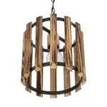 GLOBOSTAR® PRISMON 201-0061 Vintage Κρεμαστό Φωτιστικό Οροφής με Ντουί 1 x E27 AC 220-240V IP20 - Καφέ & Μαύρο - Μ22 x Π22 x Υ24cm - Image 6