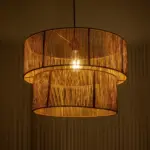 GLOBOSTAR® ROXXI 205-0020 Boho Κρεμαστό Φωτιστικό Οροφής με Ντουί 1 x E27 AC 220-240V IP20 - Μπεζ - M50 x Π50 x Υ36cm - Image 3