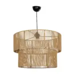 GLOBOSTAR® ROXXI 205-0020 Boho Κρεμαστό Φωτιστικό Οροφής με Ντουί 1 x E27 AC 220-240V IP20 - Μπεζ - M50 x Π50 x Υ36cm - Image 4