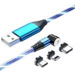 Redpoint ΜΑΓΝΗΤΙΚΟ ΚΑΛΩΔΙΟ USB ΦΩΤΙΖΟΜΕΝΟ 3 ΣΕ 1 (A ΣΕ C, MICRO, LIGHTNING) 1m ΜΠΛΕ (ΠΡΟΕΛΕΥΣΗ ΚΙΝΑ) - Image 2