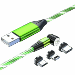 Redpoint ΜΑΓΝΗΤΙΚΟ ΚΑΛΩΔΙΟ USB ΦΩΤΙΖΟΜΕΝΟ 3 ΣΕ 1 (A ΣΕ C, MICRO, LIGHTNING) 1m ΠΡΑΣΙΝΟ (ΠΡΟΕΛΕΥΣΗ ΚΙΝΑ) - Image 3