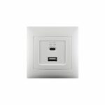 Redpoint STINEL "DOMUS" ΛΕΥΚΗ ΠΡΙΖΑ USB type-A + type-C (ΚΑΤΑΣΚΕΥΗ ΚΙΝΑ)
