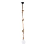GLOBOSTAR® ROPE 01018 Boho Κρεμαστό Φωτιστικό Οροφής με Ντουί 1 x E27 AC 220-240V IP20 - Μπεζ - Μ3.5 x Π3.5 x Υ200cm