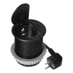 Redpoint 9040 ΧΩΝΕΥΤΗ ΠΡΙΖΑ ΓΡΑΦΕΙΟΥ ΣΟΥΚΟ ΚΑΠΑΚΙ+1 USB TYPE-C 20W + 1,8m ΚΑΛΩΔΙΟ&ΦΙΣ 70/85 (Φ62) ΜΑΥΡΗ ORNO