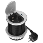 Redpoint 9040 ΧΩΝΕΥΤΗ ΠΡΙΖΑ ΓΡΑΦΕΙΟΥ ΣΟΥΚΟ ΚΑΠΑΚΙ+1 USB TYPE-C 20W + 1,8m ΚΑΛΩΔΙΟ&ΦΙΣ 70/85 (Φ62) ΑΣΗΜΙ ORNO