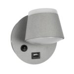 GLOBOSTAR® REGENCY 61375 Μοντέρνο Φωτιστικό Τοίχου - Απλίκα Ξενοδοχείου Reading Light με Φορτιστή USB 3A LED 8W 920lm 120° AC 220-240V IP20 Φυσικό Λευκό 4500K - Bridgelux SMD Chip & TÜV SÜD Driver - Γκρι Ανθρακί Ματ - Μ12 x Π12 x Υ13cm - 3 Χρόνια Εγγύηση