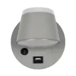 GLOBOSTAR® REGENCY 61375 Μοντέρνο Φωτιστικό Τοίχου - Απλίκα Ξενοδοχείου Reading Light με Φορτιστή USB 3A LED 8W 920lm 120° AC 220-240V IP20 Φυσικό Λευκό 4500K - Bridgelux SMD Chip & TÜV SÜD Driver - Γκρι Ανθρακί Ματ - Μ12 x Π12 x Υ13cm - 3 Χρόνια Εγγύηση - Image 2