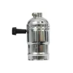 GloboStar® 78965 Ντουί Vintage Industrial Retro E27 με Διακόπτη ON/OFF - Ασημί - Μ5.5 x Π3.6 x Υ7cm - Image 3
