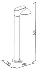 inLight Wabash LED 7W 3CCT Outdoor Stand Light Black D:130 x 196 x 600 mm (80400910) - Image 2