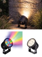 inLight Crest range LED 12W RGB CCT Outdoor Wall Lamp Black D:8.5 x 12cm (80700515) - Image 3