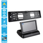 GloboStar® 86013 Πλαίσιο Πινακίδας Αυτοκινήτου με Ενσωματωμένη Αδιάβροχη Κάμερα Οπισθοπορείας 720p HD CMOS Signal 170° DC 12V και Πτυσσόμενη Οθόνη 4.3" - Image 2