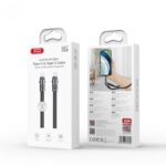 XO NB-Q289B Καλώδιο Φόρτισης & Μεταφοράς Δεδομένων Type-C σε Type-C Πλεκτό 60W Μαύρο 20cm - Image 2