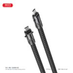 XO NB-Q289B Καλώδιο Φόρτισης & Μεταφοράς Δεδομένων Type-C σε Type-C Πλεκτό 60W Μαύρο 20cm - Image 3
