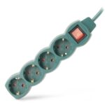 Entac Πολύπριζο 4 Θέσεων με Διακόπτη S1 3G1.5 Πράσινο 1.5m