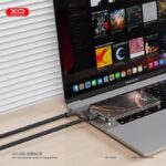 XO NB-Q289B Καλώδιο Φόρτισης & Μεταφοράς Δεδομένων Type-C σε Type-C Πλεκτό 60W Μαύρο 20cm - Image 4