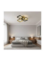 NG Lighting Φωτιστικό Οροφής Πλαφονιέρα Χειροποίητο Μεταλλικό Μαύρο/Χρυσό Τετράφωτο Ε27 75x60x20cm 2026470 - Image 2
