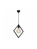 NG Lighting Κρεμαστό Φωτιστικό Οροφής Ρόμβος Χειροποίητο Μεταλλικό Μαύρο Μονόφωτο Ε27 30x70cm 2026117