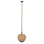 GLOBOSTAR® SIMON 00726 Boho Κρεμαστό Φωτιστικό Οροφής με Ντουί 1 x E27 AC 220-240V IP20 - Μπεζ & Μπλε - Μ30 x Π30 x Υ30cm - Image 5