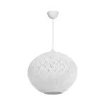 GLOBOSTAR® SOLEI 205-0007 Boho Κρεμαστό Φωτιστικό Οροφής με Ντουί 1 x E27 AC 220-240V IP20 - Λευκό - M40 x Π40 x Υ36cm - Image 4