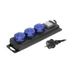 Redpoint 13192 (13296) ΠΟΛΥΠΡΙΖΟ ΣΤΕΓΑΝΟ 3 ΘΕΣΕΩΝ ΜΕ ΔΙΑΚΟΠΤΗ + 5 ΜΕΤΡΑ ΚΑΛΩΔΙΟ H05RR-F 3G1.5 ΜΑΥΡΟ IP44 ORNO - Image 2