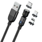 Redpoint ΜΑΓΝΗΤΙΚΟ ΚΑΛΩΔΙΟ USB 3 ΣΕ 1 (A ΣΕ C, MICRO, LIGHTNING) 1m ΜΑΥΡΟ (ΠΡΟΕΛΕΥΣΗ ΚΙΝΑ) - Image 3