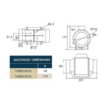 Redpoint 007-0405 TURBO ΕΞΑΕΡΙΣΤΗΡΑΣ ΑΕΡΑΓΩΓΟΥ ABS Φ100 2 ΤΑΧΥΤΗΤΩΝ 43W ΛΕΥΚΟΣ DOSPEL - Image 2