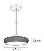 Inlight Κρεμαστό Γύψινο Φωτιστικό E27, Λευκό, D:40x9,5cm(4102-A-White) - Image 2